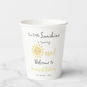 Gobelets En Papier Notre petit soleil devient un joli anniversaire (Verso)