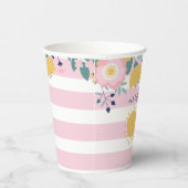 Gobelets En Papier Notre Petit Soleil Floral, Pink Striday Anniversai (Droite)