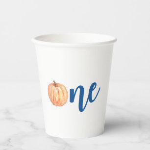 Gobelets En Papier Notre petite citrouille Un an bleu