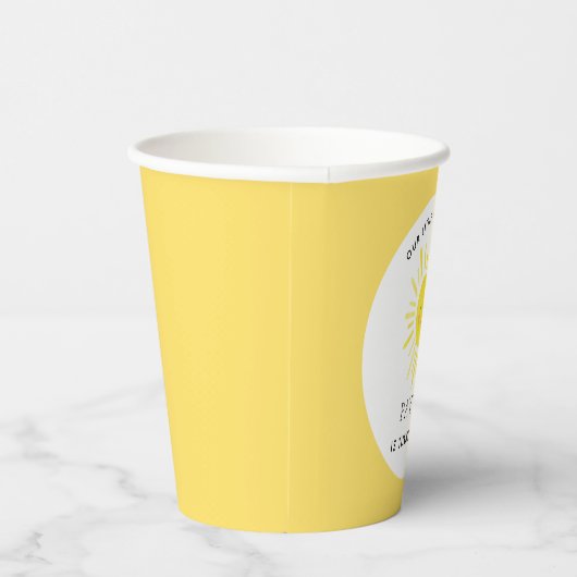 Gobelets En Papier Notre petite fête Sunshine Fille 1er anniversaire (Droite)