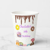 Gobelets En Papier Notre Sweet One" Donut fête d'anniversaire (Recto)