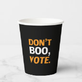 Gobelets En Papier "N'oublie pas, vote" Halloween noir et blanc (Recto)