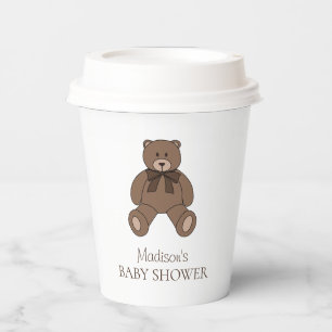 Gobelets En Papier Noun ours en peluche avec un nom d'arc Cadeau de B