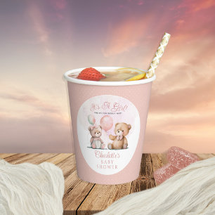 Gobelets En Papier Nounours C'est un Baby shower d'attente pour fille