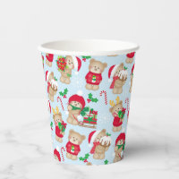 Nounours de Noël en Coupes de papier rouge et vert