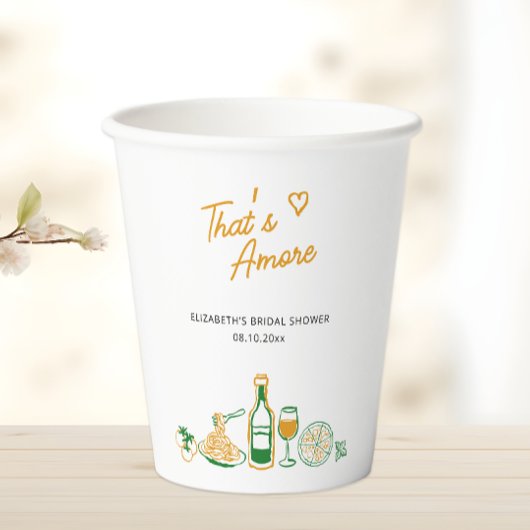 Gobelets En Papier Nourriture italienne rustique pour la douche de la