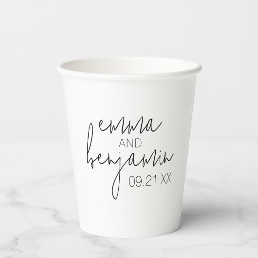 Gobelets En Papier Nous Buvons Danser Manger - Mariage moderne (Verso)