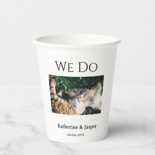 Gobelets En Papier Nous faisons mariage fiançailles nom animal photo