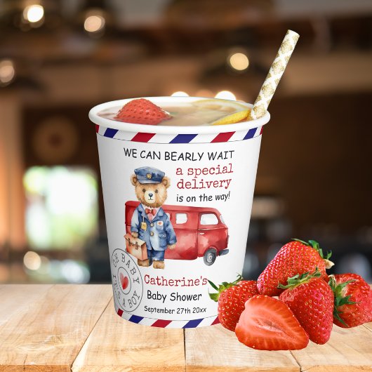 Gobelets En Papier Nous pouvons attendre avant le Baby shower de livr