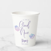 Gobelets En Papier Nous Sommes Sur Cloud Neuf Fille Baby shower (Recto)