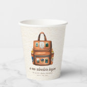 Gobelets En Papier Nouveau sac à dos Aventure + Baby shower Bouteille (Recto)