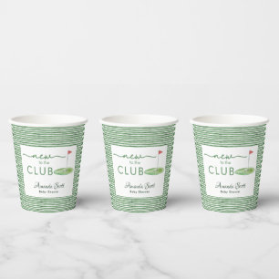 Gobelets En Papier Nouveau thème de baby shower "Green New to the Clu