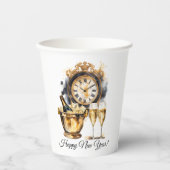 Gobelets En Papier Nouvel An noir et or (Recto)