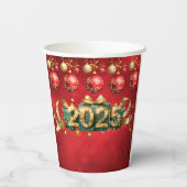 Gobelets En Papier Nouvelle Coupe Rouge 2025 (Verso)