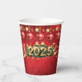 Gobelets En Papier Nouvelle Coupe Rouge 2025 (Recto)