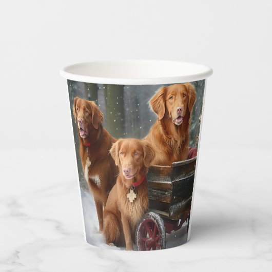 Gobelets En Papier Nouvelle-Écosse Duck Toller Retriever Snowden (Verso)