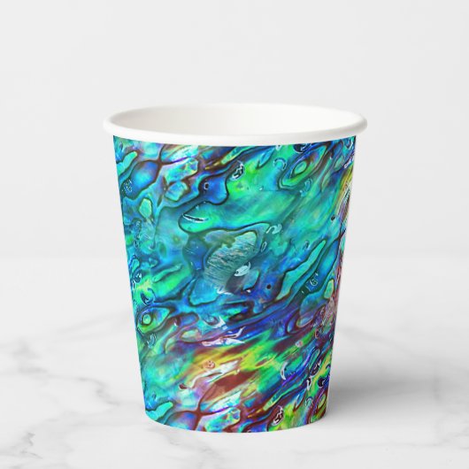 Gobelets En Papier Nouvelle-Zélande Abalone Paua Shell Motif 1 (Verso)