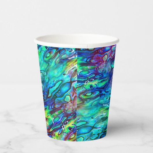 Gobelets En Papier Nouvelle-Zélande Abalone Paua Shell Motif 1 (Droite)