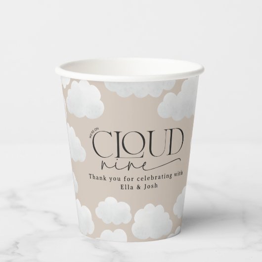 Gobelets En Papier Nuage naturel beige neuf douche moderne design (Recto)