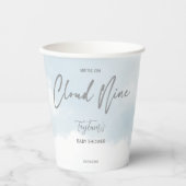 Gobelets En Papier Nuage neuf baby showers gris bleu poussiéreux (Recto)