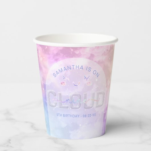 Gobelets En Papier Nuage Neuf tasses à papier 9e anniversaire - Kawai (Verso)