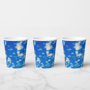 Gobelets En Papier Nuages blancs floffants