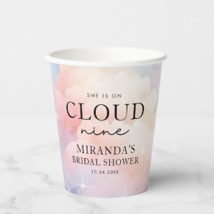 Gobelets En Papier Nuages Pastel Elle est au septième ciel Enterremen