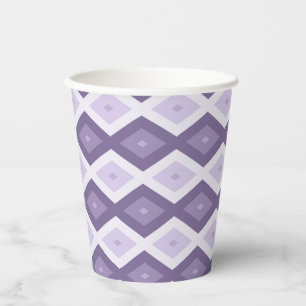 Gobelets En Papier Nuances de lavande motif diamant