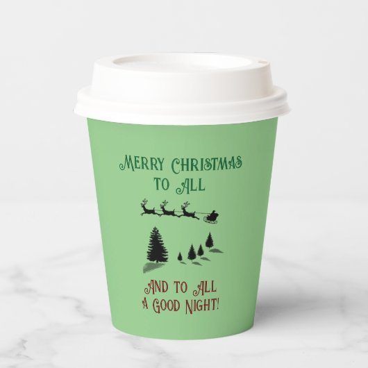 Gobelets En Papier Nuit avant Noël Père Noël (Recto)