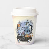 Gobelets En Papier Nuit d'Halloween effrayant (Verso)