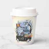 Gobelets En Papier Nuit d'Halloween effrayant (Recto)