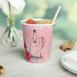 Gobelets En Papier Nuptiale rose couleur de l'eau | Bachelorette