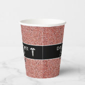 Gobelets En Papier Nurse Graduation Caduceus Rose Gold Parties scinti (Droite)