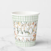 Gobelets En Papier Nursery Rhyme Diddle Green Neutral 2e anniversaire (Recto)