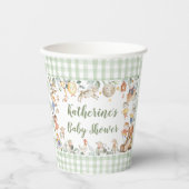 Gobelets En Papier Nursery Rhyme Diddle Greenery Baby shower neutre (Recto)