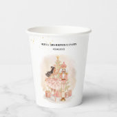 Gobelets En Papier Nutcracker Ballerina Birthday Pink & Gold (Verso)