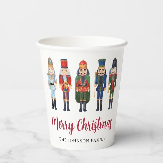 Gobelets En Papier Nutcracker mignon Joyeux Noël (Verso)
