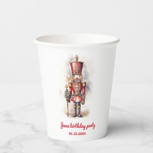 Gobelets En Papier Nutcracker Red Magie Anniversaire (Verso)