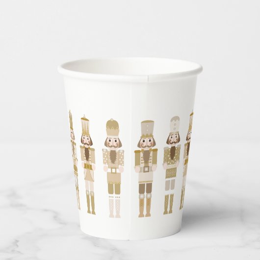 GOBELETS EN PAPIER NUTCRACKERS D'OR NOËL (Droite)