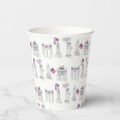 Gobelets En Papier NYC New York City Juillet 4 Patriotic Fireworks US (Verso)