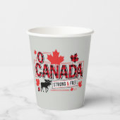 Gobelets En Papier Ô Canada Fort & Libre ID1314 (Verso)