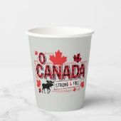 Gobelets En Papier Ô Canada Fort & Libre ID1314 (Recto)