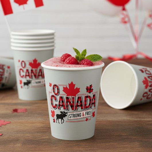 Gobelets En Papier Ô Canada Fort & Libre ID1314