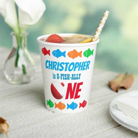 Gobelets En Papier O-Fish-Ally Une pêche 1er anniversaire (Insitu)