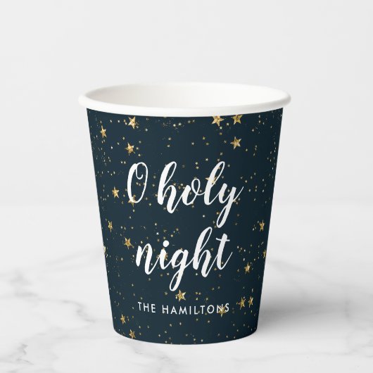 Gobelets En Papier O Holy Night | Étoile de Noël (Recto)