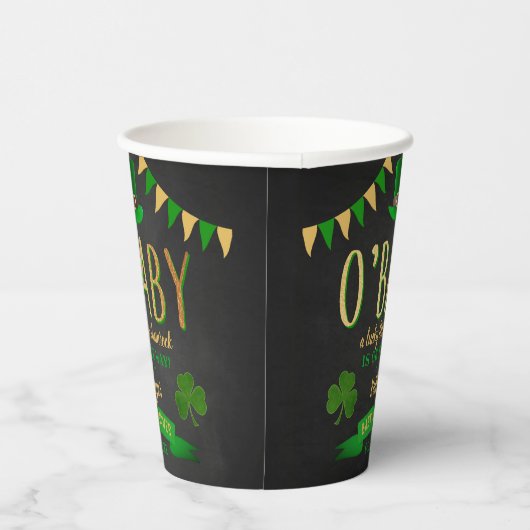 Gobelets En Papier O'Baby St. Patrick's Day Baby shower (Droite)
