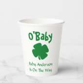Gobelets En Papier O'Baby St Patrick's Day Baby shower (Recto)