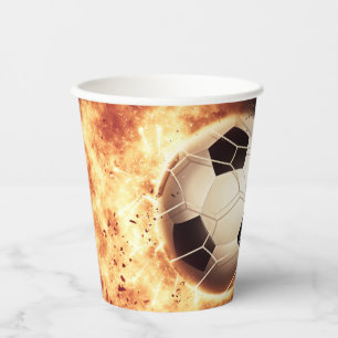 Gobelets En Papier Objectif de football de texte personnalisé