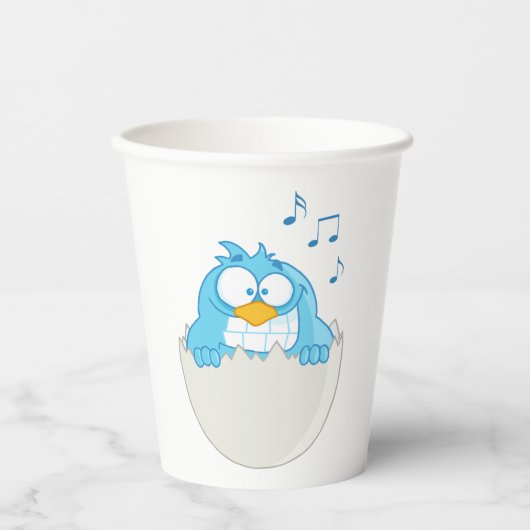 Gobelets En Papier Observation d'oiseaux bleus (Recto)