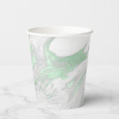 Gobelets En Papier Occasion spéciale personnalisée marbrée verte (Verso)